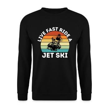 Leben Ist Schnell Fahre Jet Ski - Unisex Pullover - Schwarz - Vorne - Alina (178cm) & Michal (187cm)
