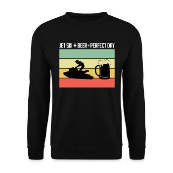 Jet Ski + Bière = Journée parfaite - Sweat-shirt Unisexe - noir - Devant - Alina (178cm) & Michal (187cm)