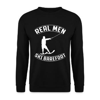 Real men ride barefoot - water skiing - Unisex Sweatshirt - black - Front - Alina (178cm) & Michal (187cm)