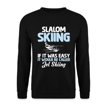 Slalom water skiing if it were easy - Unisex Sweatshirt - black - Front - Alina (178cm) & Michal (187cm)