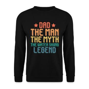 Dad The Man The Myth The Water Ski Legend - Unisex Sweatshirt - black - Front - Alina (178cm) & Michal (187cm)