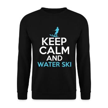 Stay calm and water ski - Unisex Sweatshirt - black - Front - Alina (178cm) & Michal (187cm)
