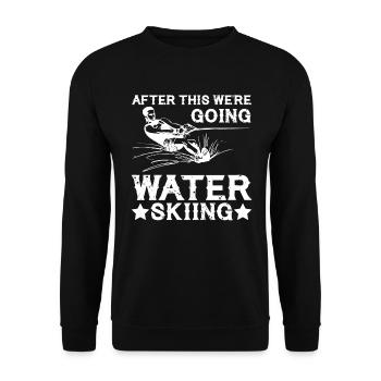 Ensuite, nous faisons du ski nautique - Sweat-shirt Unisexe - noir - Devant - Alina (178cm) & Michal (187cm)