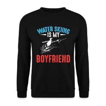 Water skiing is my friend - Waterskier - Unisex Sweatshirt - black - Front - Alina (178cm) & Michal (187cm)