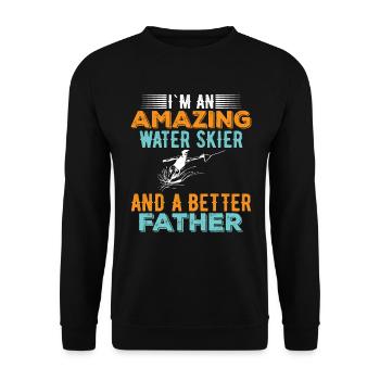 Ich Bin Ein Hervorragender Wasserskifahrer - Unisex Pullover - Schwarz - Vorne - Alina (178cm) & Michal (187cm)