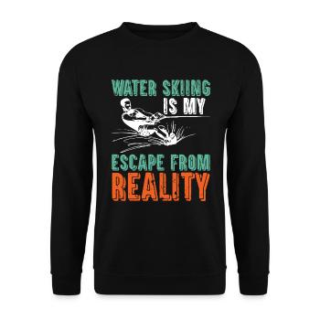 Waterskiing is my escape from reality - Unisex Sweatshirt - black - Front - Alina (178cm) & Michal (187cm)