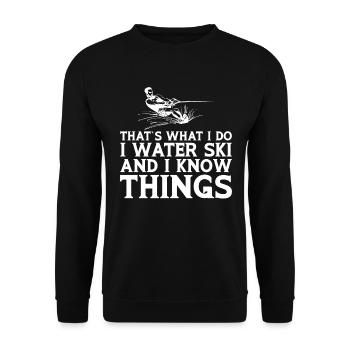 C’est ce que je fais Je fais du ski nautique - Sweat-shirt Unisexe - noir - Devant - Alina (178cm) & Michal (187cm)