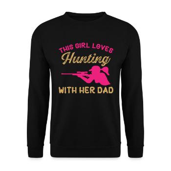 Cette fille adore chasser avec son père - Sweat-shirt Unisexe - noir - Devant - Alina (178cm) & Michal (187cm)