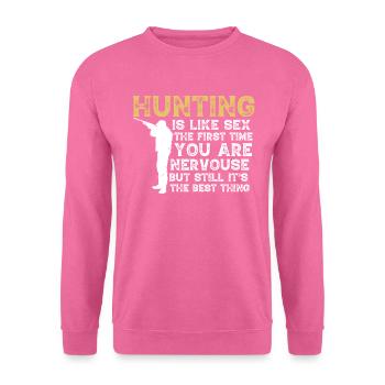 La poursuite, c’est comme le sexe la première fois que vous êtes nerveux - Sweat-shirt Unisexe - rose - Devant