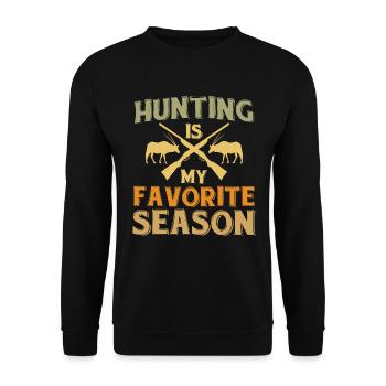 Die Jagd Ist Meine Lieblingssaison - Jäger - Unisex Pullover - Schwarz - Vorne - Alina (178cm) & Michal (187cm)