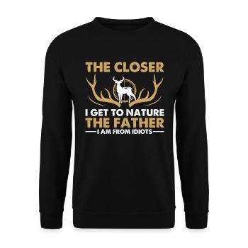 Je Näher Ich Der Natur Komme Desto Mehr Bin Ich - Unisex Pullover - Schwarz - Vorne - Alina (178cm) & Michal (187cm)