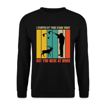 Ich War Heute An Ihrem Stand Aber Sie Waren - Unisex Pullover - Schwarz - Vorne - Alina (178cm) & Michal (187cm)