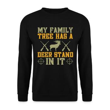 Mon arbre généalogique a un stand de cerfs - Sweat-shirt Unisexe - noir - Devant - Alina (178cm) & Michal (187cm)