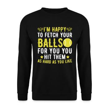 Ich Freue Mich Ihre Bälle Für Sie Zu Holen - Unisex Pullover - Schwarz - Vorne - Alina (178cm) & Michal (187cm)