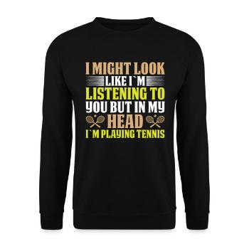 J’ai peut-être l’air de t’écouter - Sweat-shirt Unisexe - noir - Devant - Alina (178cm) & Michal (187cm)