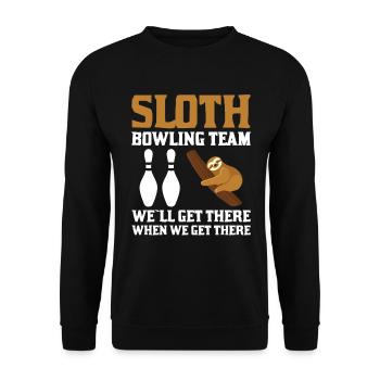Équipe de bowling paresseux Nous sommes là quand nous y sommes - Sweat-shirt Unisexe - noir - Devant - Alina (178cm) & Michal (187cm)