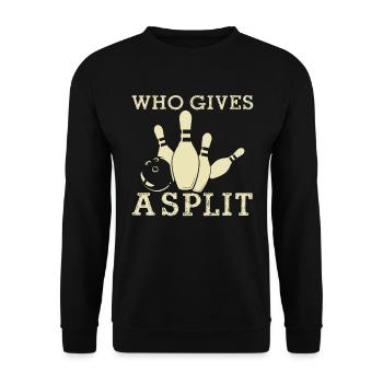 Who gives a split - bowler - Unisex Sweatshirt - black - Front - Alina (178cm) & Michal (187cm)