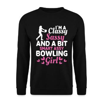 Je suis une élégante fille de bowling effrontée - Sweat-shirt Unisexe - noir - Devant - Alina (178cm) & Michal (187cm)