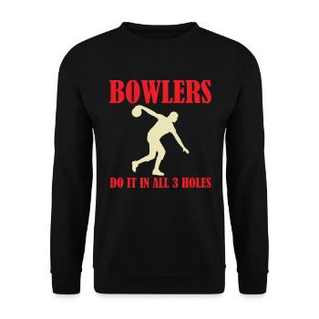 Les boulistes réussissent dans les 3 trous - Sweat-shirt Unisexe - noir - Devant - Alina (178cm) & Michal (187cm)