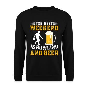 The best weekend is bowling and beer - Unisex Sweatshirt - black - Front - Alina (178cm) & Michal (187cm)