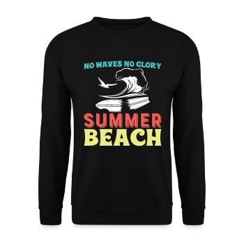 Keine Wellen Keinen Ruhm - Surfen - Unisex Pullover - Schwarz - Vorne - Alina (178cm) & Michal (187cm)