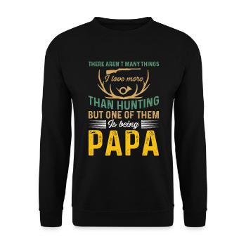 Es Gibt Nicht Viele Dinge Die Ich Mehr Liebe Jäger - Unisex Pullover - Schwarz - Vorne - Alina (178cm) & Michal (187cm)