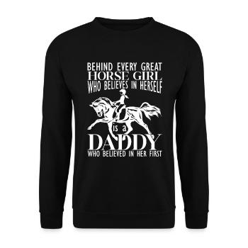 Derrière chaque grande fille de cheval - cheval - Sweat-shirt Unisexe - noir - Devant - Alina (178cm) & Michal (187cm)