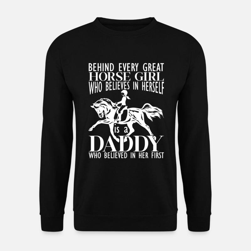 Hinter Jedem Großen Pferdemädchen - Pferd - Unisex Pullover - Schwarz