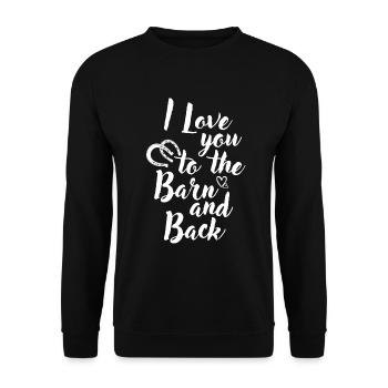 I love you to the barn and back horse - Unisex Sweatshirt - black - Front - Alina (178cm) & Michal (187cm)