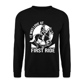 C’était l’amour à la première balade - cheval - Sweat-shirt Unisexe - noir - Devant - Alina (178cm) & Michal (187cm)