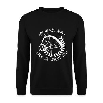 Mon cheval et moi parlons de toi - Sweat-shirt Unisexe - noir - Devant - Alina (178cm) & Michal (187cm)