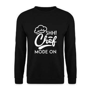Pssst! Chef Mode On - Chef - Unisex Sweatshirt - black - Front - Alina (178cm) & Michal (187cm)