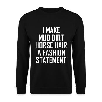 Je fais de la boue terre crin de cheval - équitation - Sweat-shirt Unisexe - noir - Devant - Alina (178cm) & Michal (187cm)