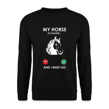 Mon cheval appelle et je dois y aller - Cheval - Sweat-shirt Unisexe - noir - Devant - Alina (178cm) & Michal (187cm)