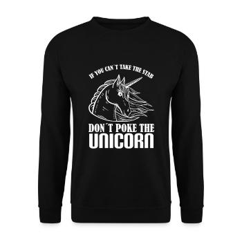 Wenn Du Den Stich Nicht Erträgst Stoße Nicht - Unisex Pullover - Schwarz - Vorne - Alina (178cm) & Michal (187cm)