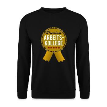 Bester Arbeitskollege Orden Geschenk Herren Lustig - Unisex Pullover - Schwarz - Vorne - Alina (178cm) & Michal (187cm)