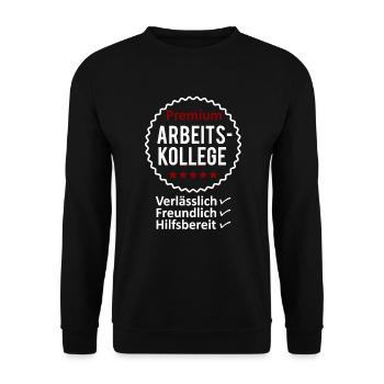 Bester Arbeitskollege Spruch Geschenk Herren - Unisex Pullover - Schwarz - Vorne - Alina (178cm) & Michal (187cm)