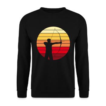 Archery Archer Retro Vintage Gift - Unisex Sweatshirt - black - Front - Alina (178cm) & Michal (187cm)