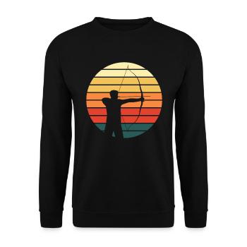 Archery Archer Retro Vintage Gift - Unisex Sweatshirt - black - Front - Alina (178cm) & Michal (187cm)