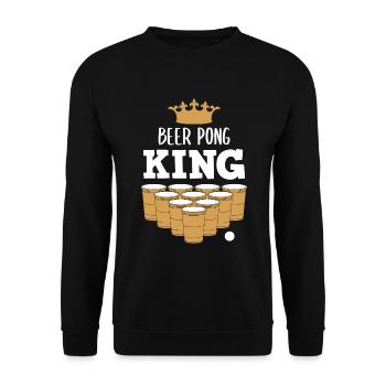 Beer Pong King Beer Pong Cadeau amusant - Sweat-shirt Unisexe - noir - Devant - Alina (178cm) & Michal (187cm)