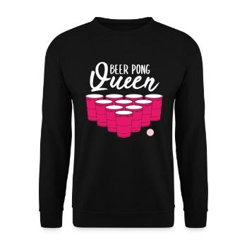 Beer Pong Queen Beer Pong Funny Gift - Unisex Sweatshirt - black - Front - Alina (178cm) & Michal (187cm)