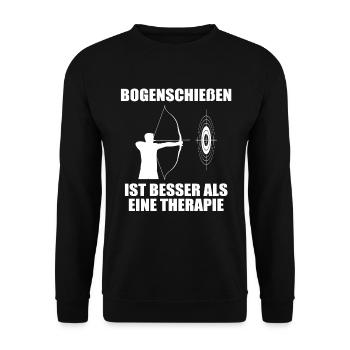 Bogenschießen Bogenschütze Spruch Geschenk - Unisex Pullover - Schwarz - Vorne - Alina (178cm) & Michal (187cm)