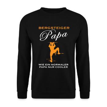 Bergsteiger Papa Spruch Klettern Geschenk Herren - Unisex Pullover - Schwarz - Vorne - Alina (178cm) & Michal (187cm)