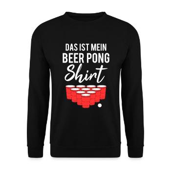 Beer Pong Bier Pong Lustiger Spruch Geschenk - Unisex Pullover - Schwarz - Vorne - Alina (178cm) & Michal (187cm)