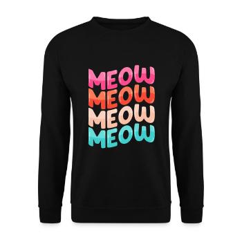 Meow - Idée cadeau amoureux des chats - Sweat-shirt Unisexe - noir - Devant - Alina (178cm) & Michal (187cm)