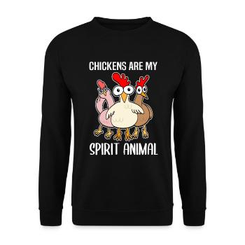 Drôles de poulets Amateurs de poulet disant cadeau - Sweat-shirt Unisexe - noir - Devant - Alina (178cm) & Michal (187cm)