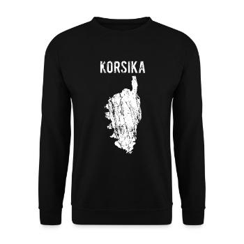 Carte de l’île de Corse France Cadeau de Noël - Sweat-shirt Unisexe - noir - Devant - Alina (178cm) & Michal (187cm)