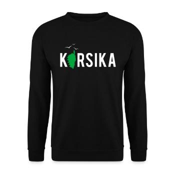 Carte de l’île de Corse France Cadeau de Noël - Sweat-shirt Unisexe - noir - Devant - Alina (178cm) & Michal (187cm)