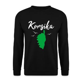 Korsika Insel Karte Frankreich Urlaub Geschenk - Unisex Pullover - Schwarz - Vorne - Alina (178cm) & Michal (187cm)