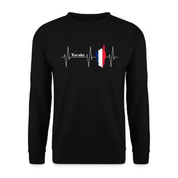 Corse Carte Heartbeat Line Cadeau - Sweat-shirt Unisexe - noir - Devant - Alina (178cm) & Michal (187cm)